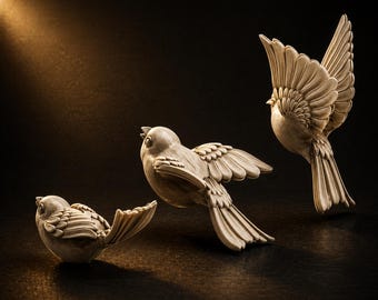 Vogel STL-bestanden, 3D-printbare vogels, 3D-modellen van vogels, vliegende vogels, digitale download
