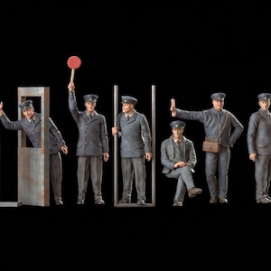 Railway Staff 1/56 1/48 1/43 1/35 1/32 1/30 1/24  1/22 Scale Miniatures Resin Diorama Figures