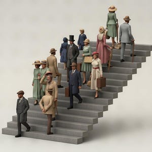 1:35 Victorian Staircase Diorama – 3D Printed Grey Resin Miniatures