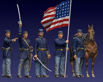 Union Officers & General Figures – American Civil War  Scale Resin Diorama Set