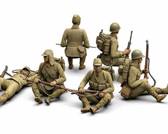 Japan  Soldiers 1/48 1/35 1/32 1/30 1/24 Scale Infantry Japanese Diorama Miniature  Resin Figure WW2
