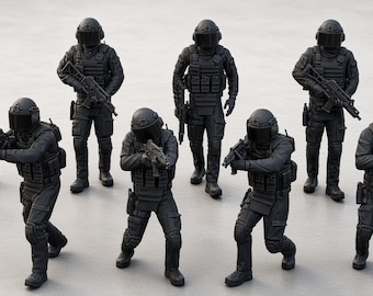Ongeverfde tactische speciale eenheden, moderne militaire miniaturen, SWAT-politiefiguren, tactische soldaten, ongeverfde figuren