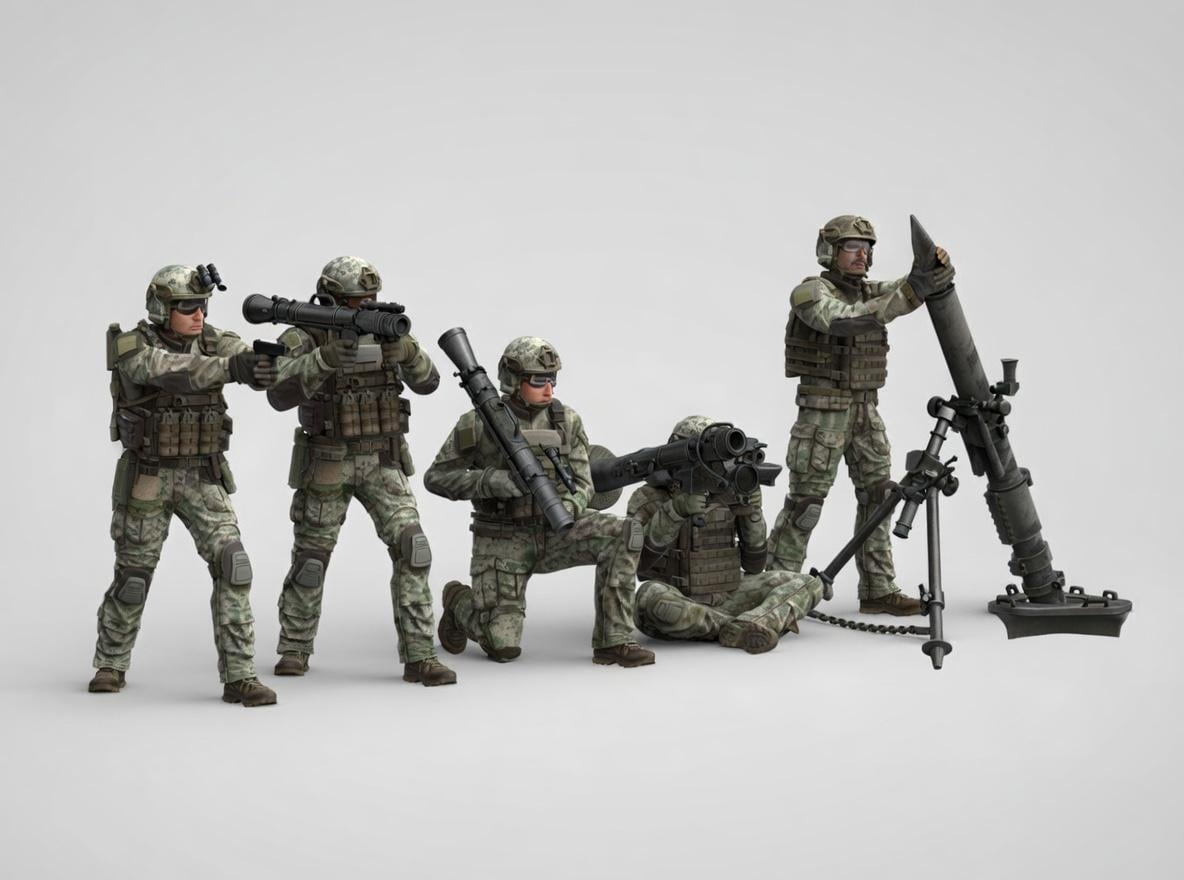 Lot 9 Figurines Militaires 1:35 - Forces Spéciales US - Résine Non Peinte - Kit Maquette