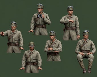 WW2 Japan Tank Crew 1/48 1/35 1/32 1/30 1/24 Scale Miniature Resin IJA Tankers Diorama Japanese Soldiers