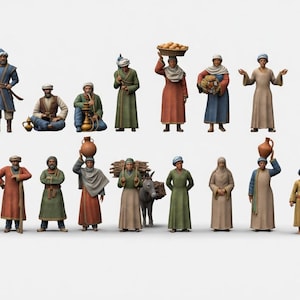 3D-geprinte figuren uit het Midden-Oosten: harsdioramaset op schaal 1:35