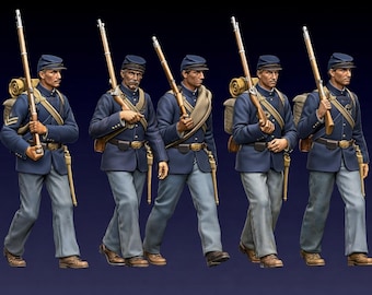 Amerikaanse Burgeroorlog 1/48 1/35 1/32 1/30 1/24 Resin Figures Union Infantry Soldiers: