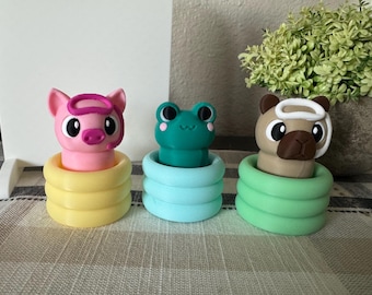 Pig, Capybara and Frog Pool Clicker—Party Favors, Desk Accessories, Fidget