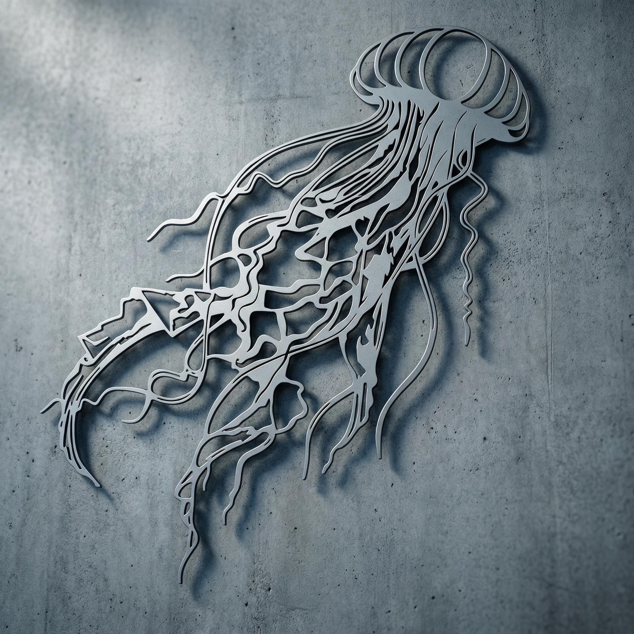 Jellyfish Metal Wall Art, Coastal Ocean Wall Decor, Nautical Marine ...