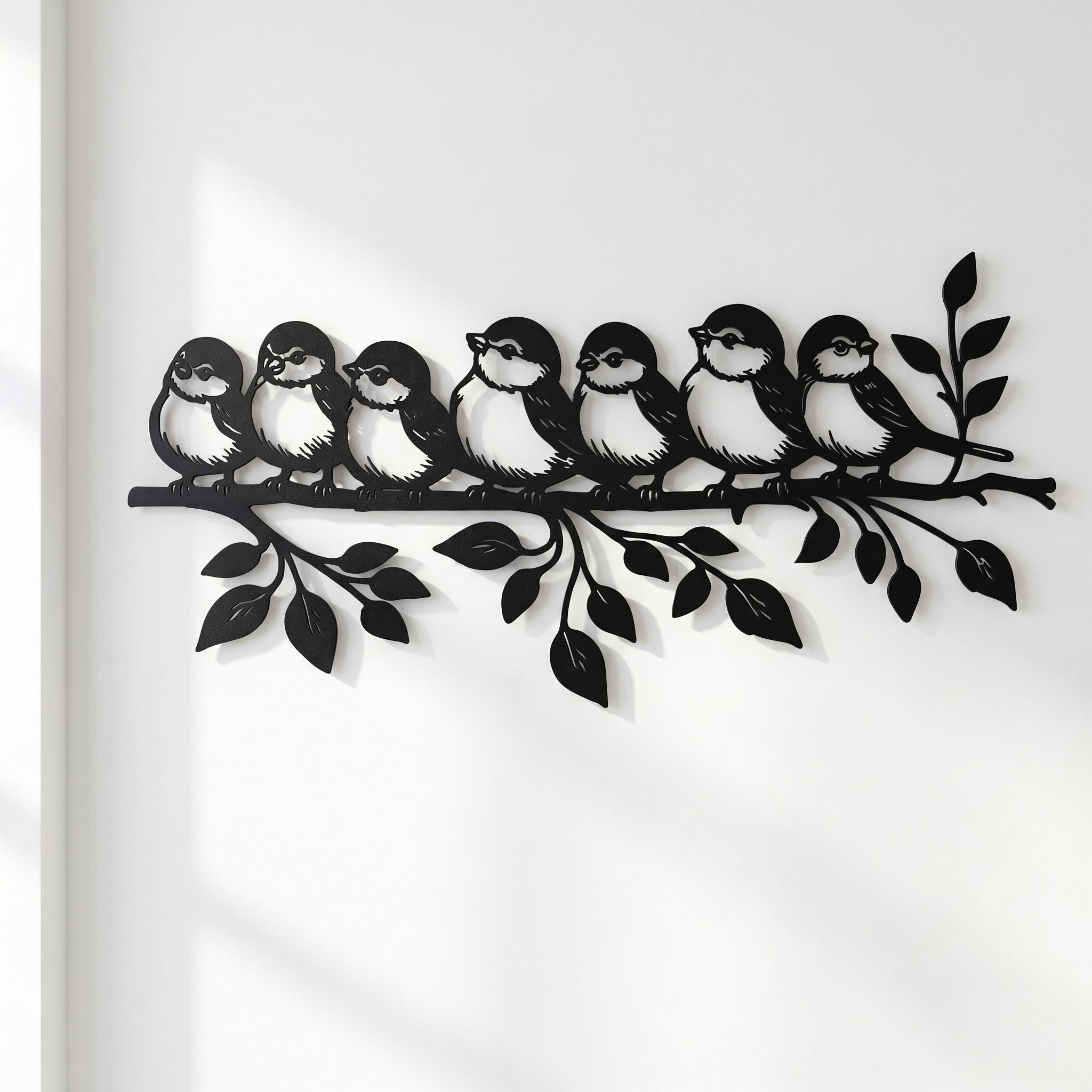 Birds on Branch Metal Wall Art, Rustic Bird Wall Decor, Woodland Nature ...