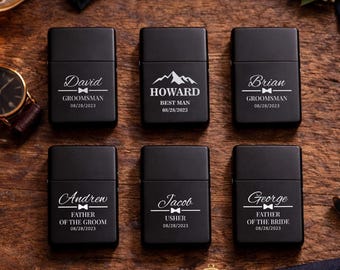 Personalized Groomsman Lighter, Custom Wedding Party Gift, Engraved Best Man Lighter, Groomsmen Proposal Box Filler,Father of the Groom Gift