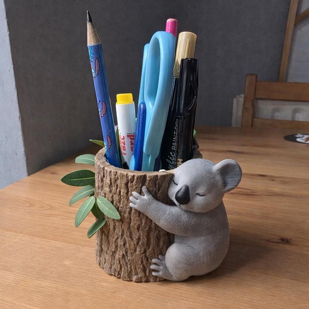 Astuccio Portapenne SKYDA Con Stampa Koala - In PU, Dimensioni 20x9x6 Cm - Capiente E Multifunzione, Ideale Per Scuola, Ufficio, Trucchi E Monete