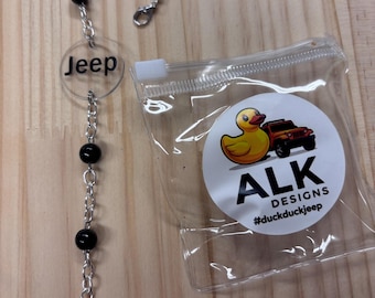 Jeep Themed rearview mirror charm- duck duck Jeep