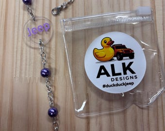 Jeep Themed rearview mirror charm- duck duck Jeep