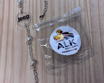 Jeep Themed rearview mirror charm- duck duck Jeep
