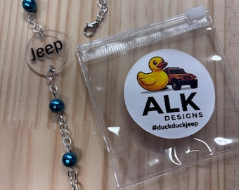 Jeep Themed rearview mirror charm-duck duck Jeep