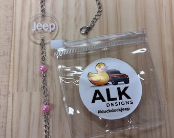 Jeep themed rearview mirror charm-duck duck Jeep