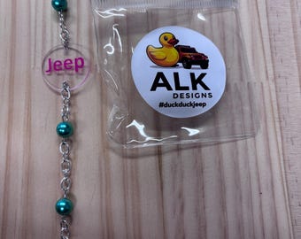 Jeep Themed rearview mirror charm- duck duck Jeep
