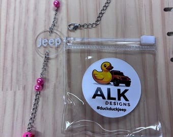 Jeep themed rearview mirror charm- duck duck Jeep