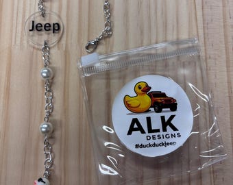 Jeep Themed rearview mirror charm-duck duck Jeep