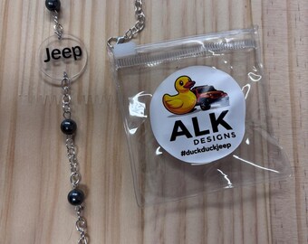 Jeep Themed rearview mirror charm- duck duck Jeep