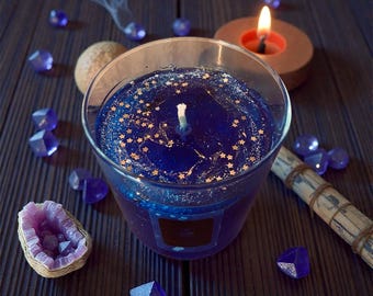 Candela in gel di lusso Notte stellata – Aromaterapia galassia celeste – Elegante regalo cosmico