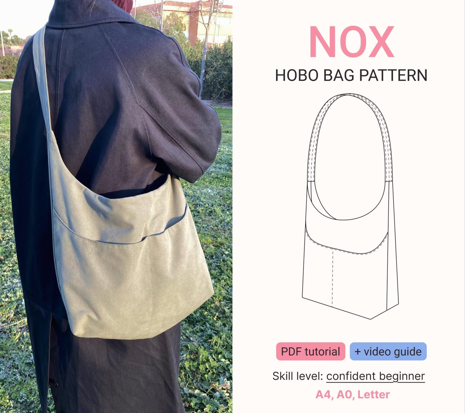 PDF Sewing Pattern Crossbody Hobo Bag – Casual Everyday Bag - Etsy