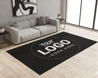 Custom Photo Logo Rug, Personalized Step Rug, Modern Hallway or Door Rug, Housewarming Gift, Custom Text Rug for Home & Office