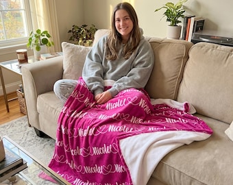 Personalized Custom Blanket, Baby Girl Blanket, Name Blanket, Girl Blanket Gift, Baby Blanket, Kids Blanket, Personalized Gift, Custom Gift