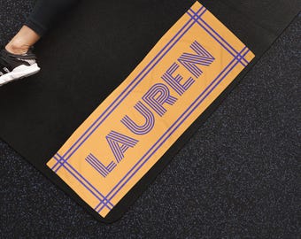 Personalized Name Cooling Towel, Custom 12"x31.5" Mesh Gym Towel, Retro Monogram Workout Towel, Yoga Fitness Towel, Summer Heat Sports Gift