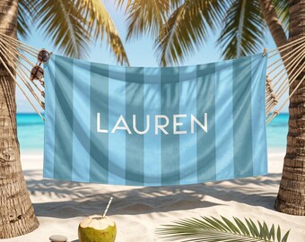 Personalized Beach Towels, Custom Beach Towels, Monogrammed Towel, Bridesmaid Towel, Kids Pool Towel, Vacation Gift, Preppy Girls Trip 2026