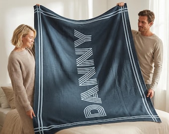 Personalized Retro Throw Blanket, Custom Name Blanket, Customized Blankets For Birthdays/Holidays, Baby Name Plush Blanket, Family Gift