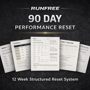 90 Day Running Reset Plan | Strength + Running Performance Program | 12 Week Runner Training System | RunFree Method PDF