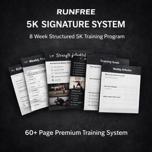 5K Running Plan for Beginners | 8 Week 5K Training Program | Beginner Running Guide & Strength Plan | Printable 5K Training System | RunFree