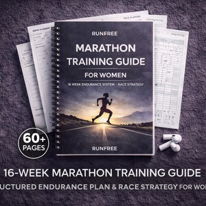 Marathon Trainingsplan für Frauen | 16-Wochen-Marathon-Trainingsleitfaden, Rennstragie, druckbarer Laufplan PDF
