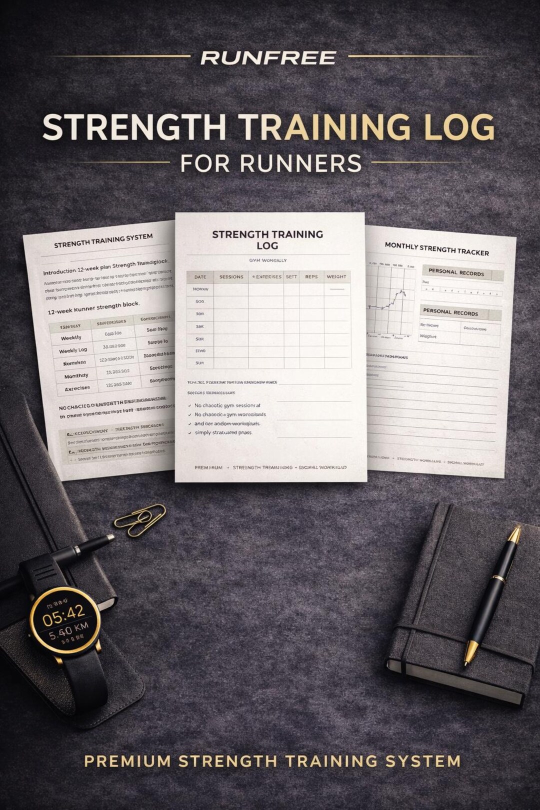 Strength Straining Log Printable Strength Training Log for Runners | Weekly Gym Planner PDF | Workout ...