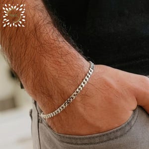 4mm Titanium Cuban Link Bracelet | Adjustable Titanium Steel Chain | Simple Men Wristband | Non Tarnish Unisex Bracelet
