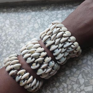 Cowrie Shell Bracelet Maasai Kenya | African Handicrafts Ethnic Jewelry Boho Tribal Gift for Her Unique Natural