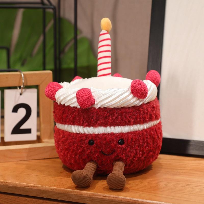 Jellycat Amuseables Red Birthday Cake Plush – Soft Celebration Toy