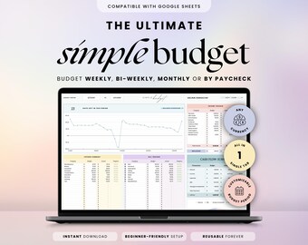 Simple Budget Spreadsheet: Weekly, Bi-Weekly, Monthly Paycheck Planner (Google Sheets)