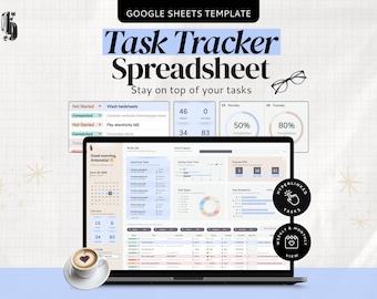 Task Tracker Spreadsheet Task Tracker Google Sheets Basic Task Tracker Template Productivity Tracker Spreadsheet Task Dashboard Template