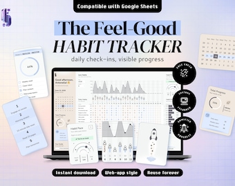 Habit Tracker Spreadsheet, Gamified Google Sheets Planner for ADHD Routines