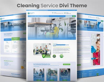 Cleaning Service Divi Child Theme | House Cleaning Website Template for WordPress | Maid Service Divi Layout Pack Download