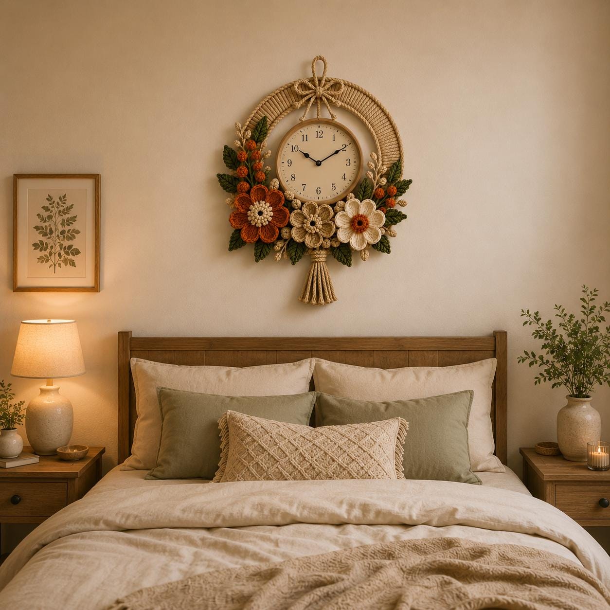 30 Crochet Clock Patterns That Keep Time in Handmade Style 22 Crochet Floral Wall Clock Pattern