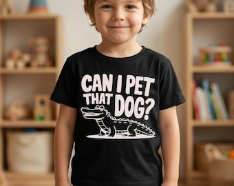 Kann ich diesen Hund streicheln? Alligator Illustration T-Shirt | Alligator Wortspiel Humor