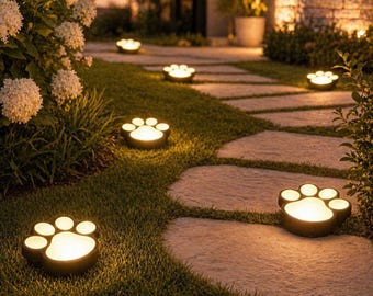 Pootafdruklamp op zonne-energie, waterdichte led hondenpoot tuindecor, tuinpadlamp op zonne-energie voor gazon terras, cadeau huisdierliefhebber