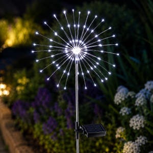 Solar vuurwerkverlichting, paardenbloem tuinstekers, LED-lichtjes voor buiten, geschikt voor paden, terrassen en gazons, meerkleurig, wit of warm wit.