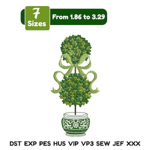 St Patrick's Day Topiary Stickdatei,St Patrick's Day Clover Bogen Chinoiserie Baum, Maschinenstickerei