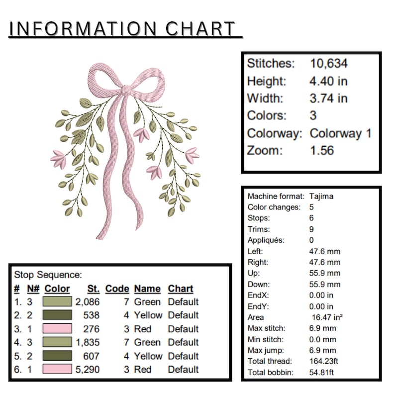 Floral Bow Embroidery Designs,coquette Wreath Embroidery Design ...