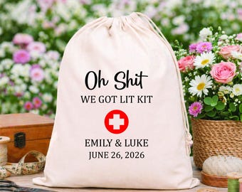 Oh Shit Kit Bags: Wedding Recovery, Hen Party Favours, Morning After Hangover Drawstring Bags