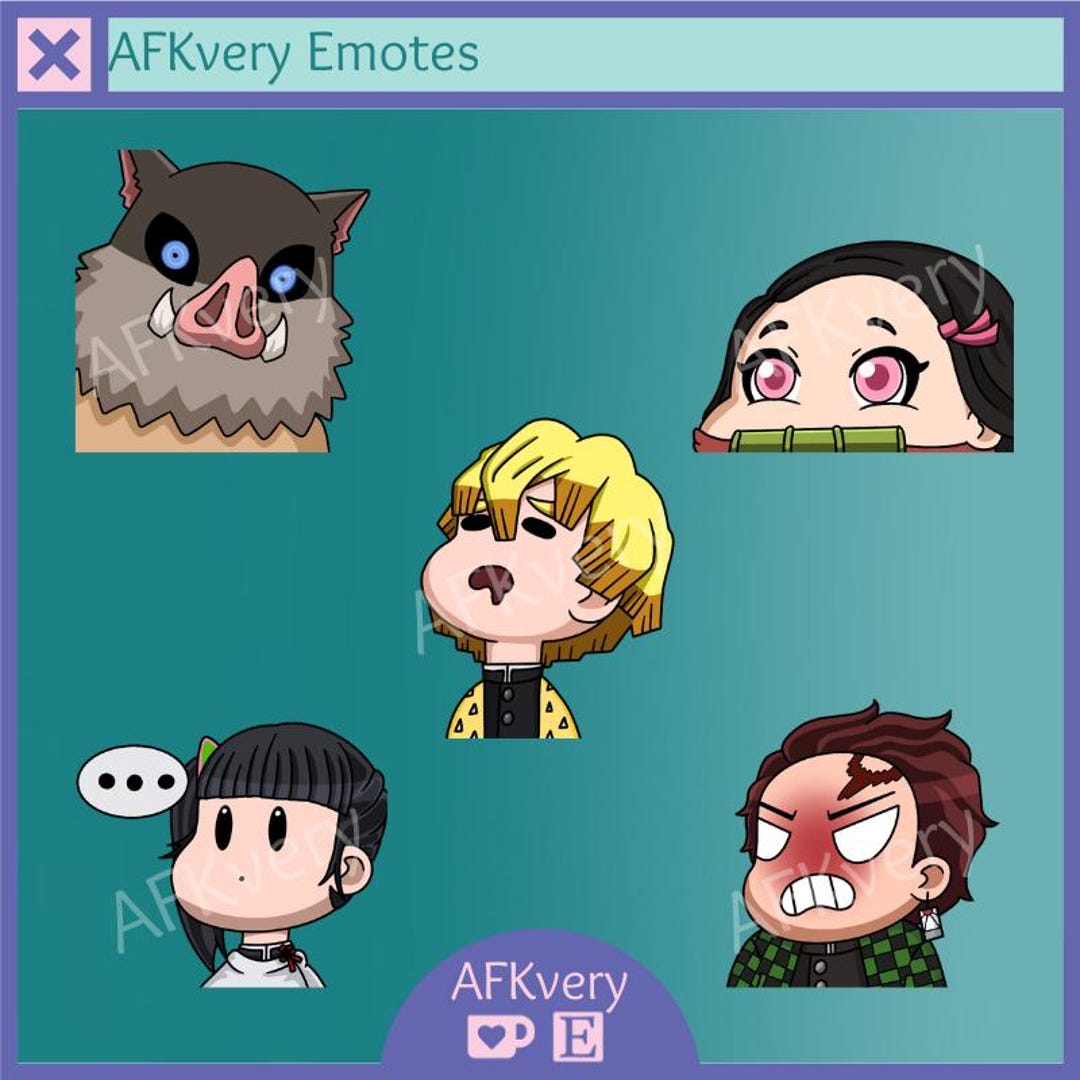Demon Emote Set Custom Demon Slayer Emote Set (5) - Etsy